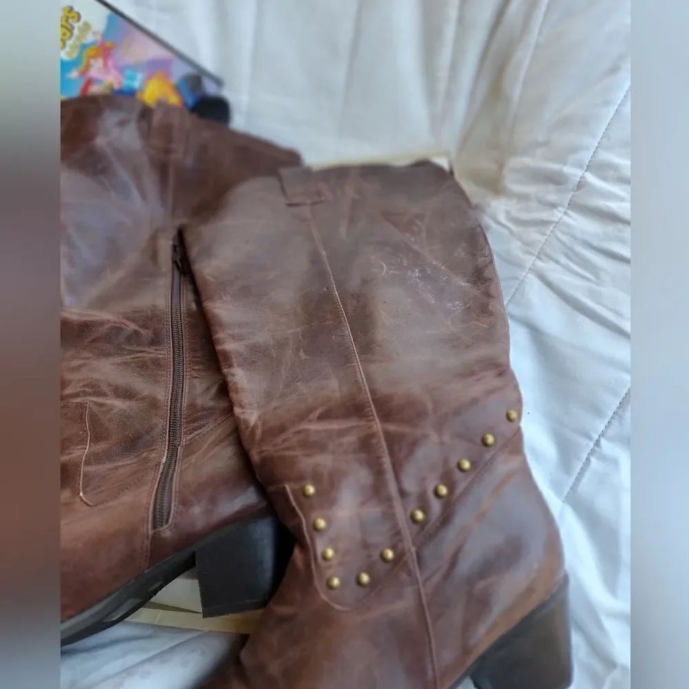 Vegan leather, wide calf boots